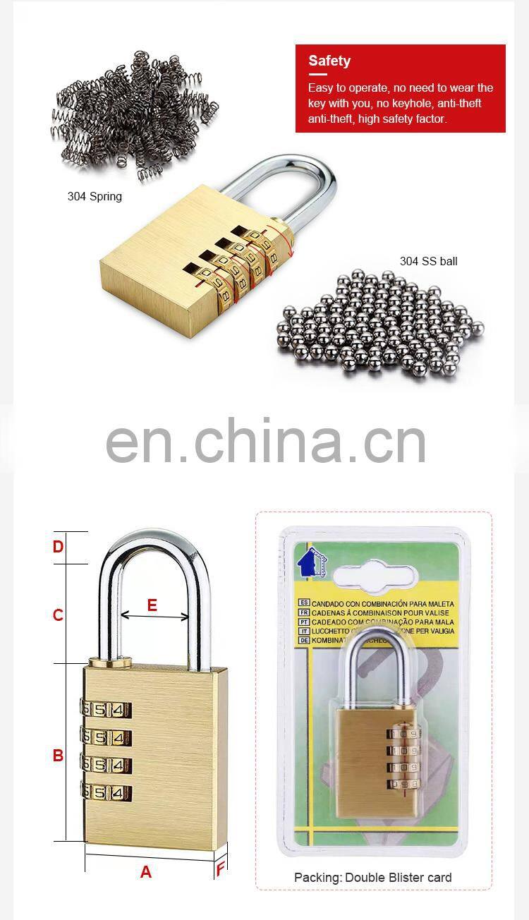 Locks manufacturer combination padlock shackle brass password lock garden warehouse outdoor waterproof security lock