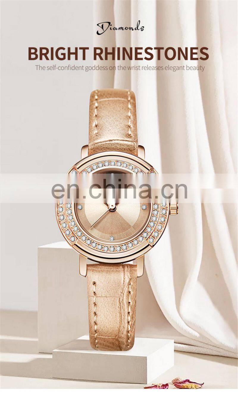 SINOBI Girls Leather Wristwatch S9841G Woman Gorgeous Watches OEM ODM Custom Logo Lady Watch Dazzling Hand Watch