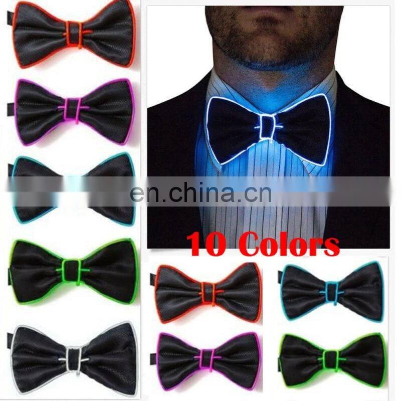 Led Light Up Bow Tie Neon Necktie Masquerade Party Luminous Bow Tie Glow In The Dark Birthday Wedding Cosplay Costume Supplies