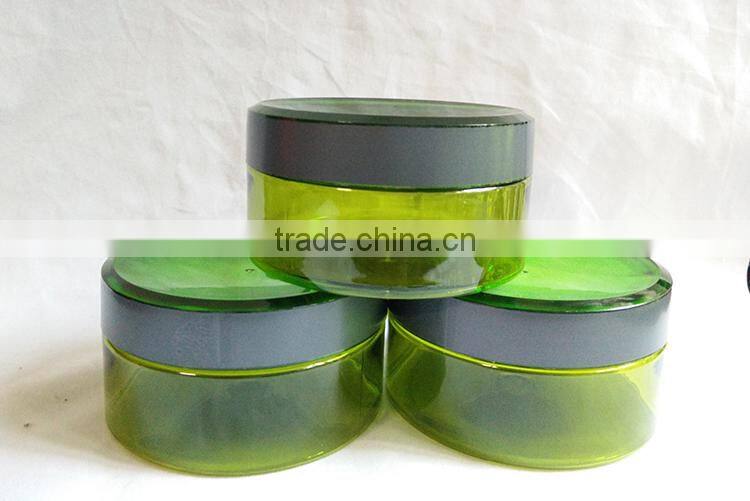 Green color PET 150g Facel Mask Cream Jar