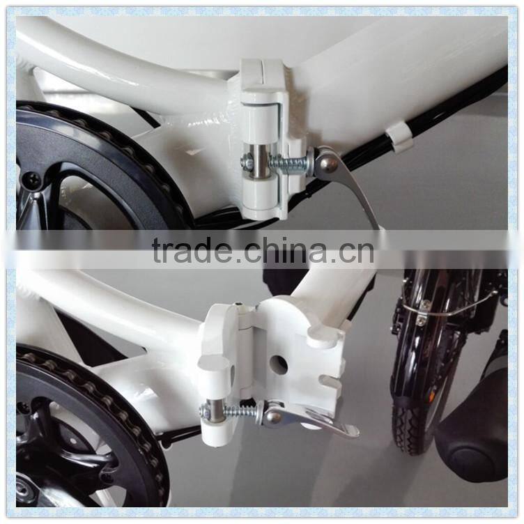 2015 simple shape 20inch folding electric bike battery rack with EN15194