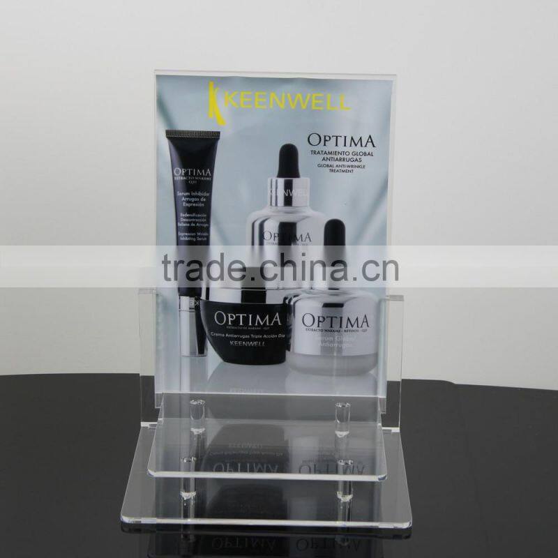 Clear acrylic cosmetic display stand cosmetic stand makeup display holder RCD002