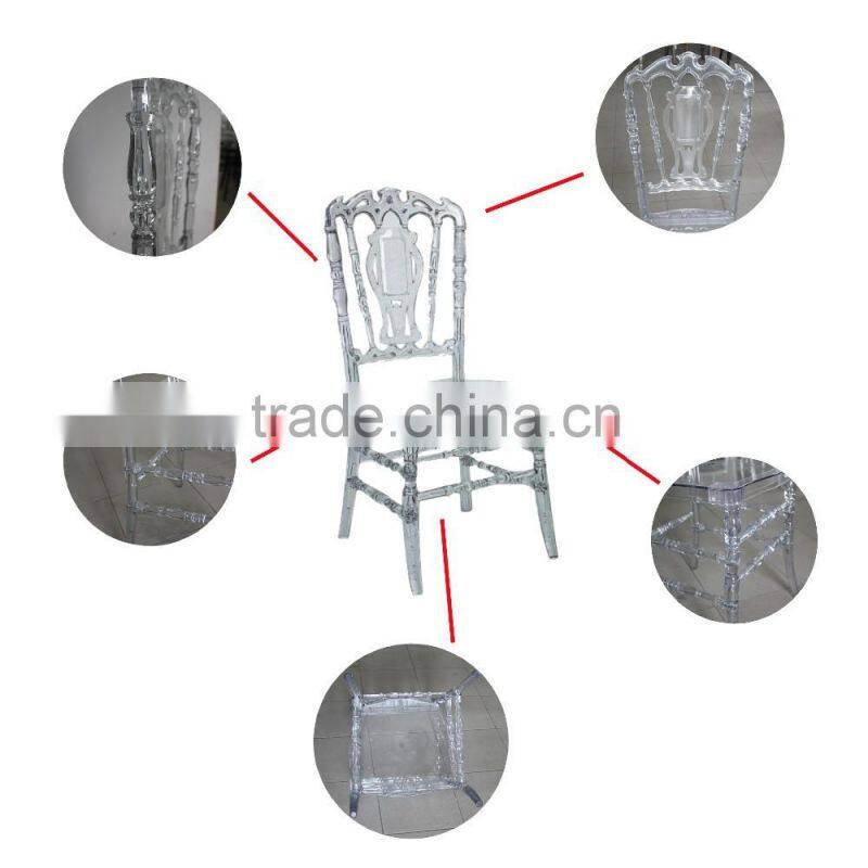 Popular tiffany catering acrylic wedding high back crown royal chair