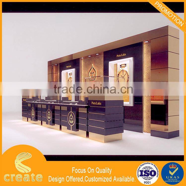 Super quality display furniture cabinet case for watch store showcase with utral-white glasses countertop