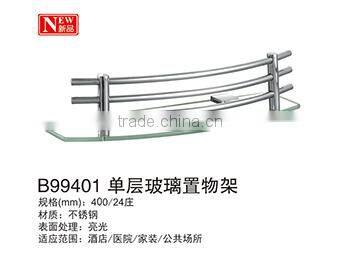 New design bathroom single glass shelf