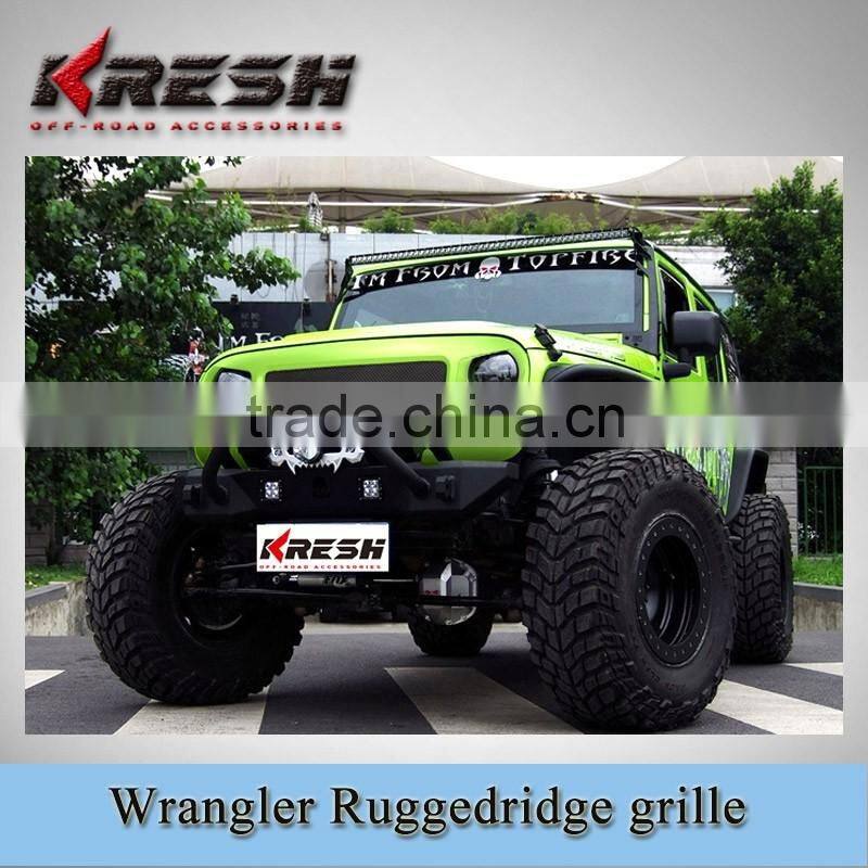Hot sell Auto chrome front mesh grille for wrangler JK, ruggedridge grille for jk