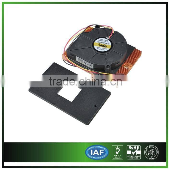 Chinese manufacturer, skived copper heatsink with fan for coummuication/ server