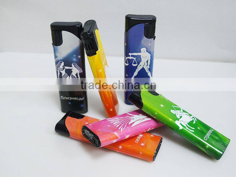 yiwu good quality custom made wrap picture electric flame cigarette lighter