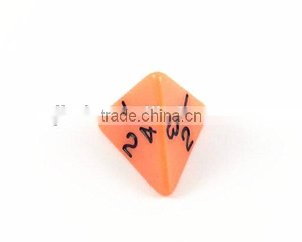 orange plastic 4 sided game dice,bulk dice for wholesale