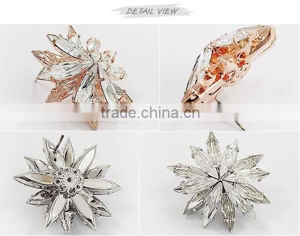White Crystal Earrings Crystal Flower Rhinestone Stud Rhinestone Flower Earrings