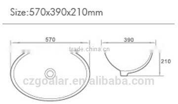 GD-02 Big size bathroom porcelain undermount sink