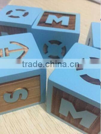 wooden christmas decoration cube block puzzle wooden