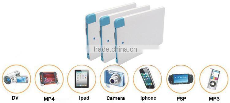 Utral Slim Credit Card Power Bank 2000mah and built in usb cable