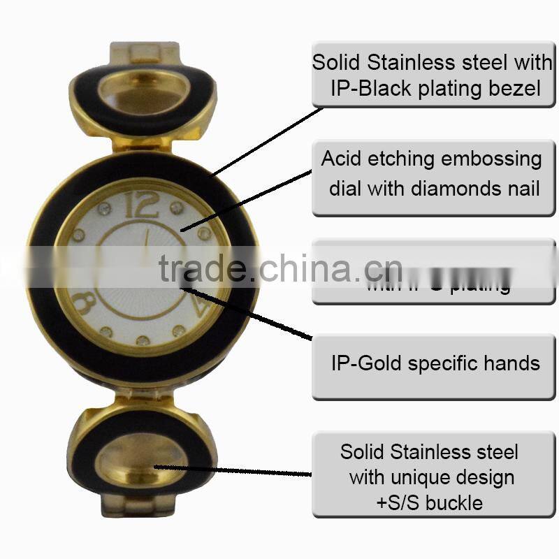 Unique Bracelet Bangle Watch Quartz Stainless Steel Women Watch
