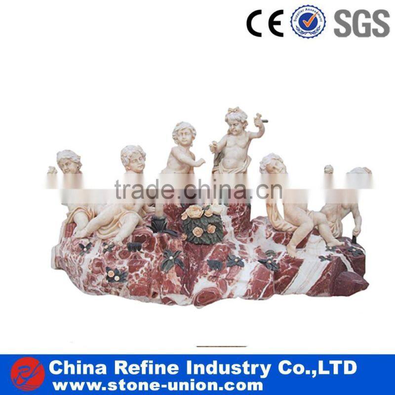 Natural marble sculpture, cheap garden statues, children marble statue