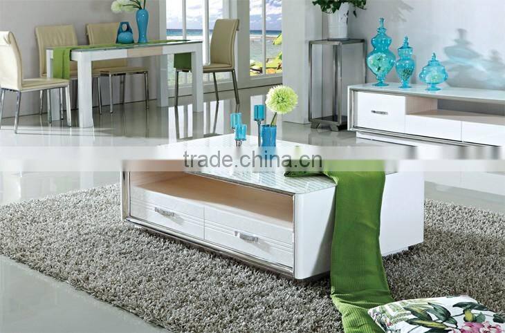 2016 hot selling white living room wood coffee table