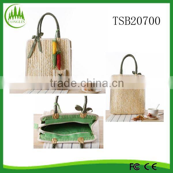 New Lady Straw Bags Woven Vintage Purse Large Shoulder Bag Women Summer Handbag Beach Bag