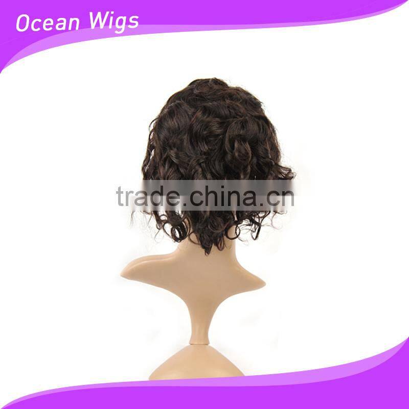 human hair lace wig, body wave, 10", natural color