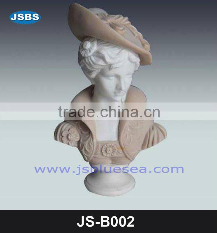 marble carved girl bust statue