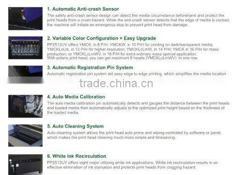 Hybrid UV Flatbed + roll to roll Printer Flora PP2510UV with 10 Konica 512 heads