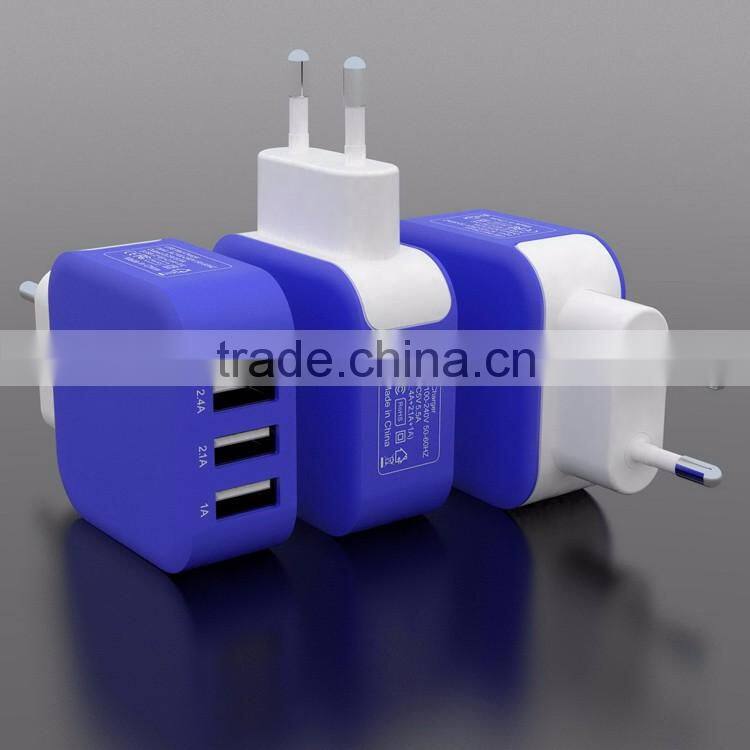 High Quality Best factory price travel charger 5V 2.1A US EU UK PLUG USB Wall Charger