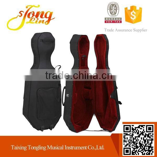 Black Color Foam Cello Hard Case With Wheel