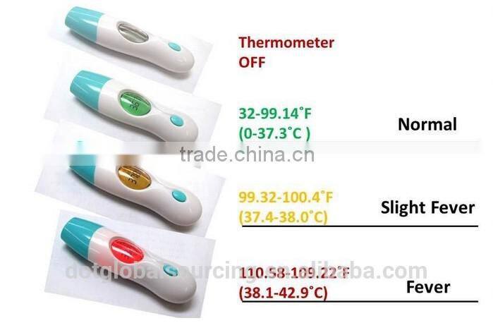 Portable 8 in 1 Infrared Baby Thermometer Adult Digital LCD Clock IR Infrared Thermometer