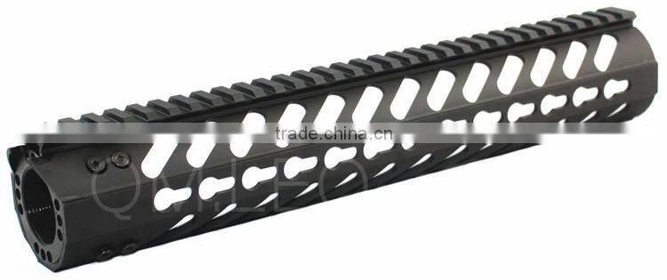 Optics Keymod Tactical Rifle 12 Inch Free Float Handguard Mount Bracket with Detachable Rails Black Steel Barrel Nut