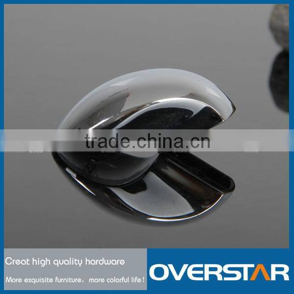Chorme Plated Zinc Alloy Curved Bedroom Furniture Hardware Drawer Knob
