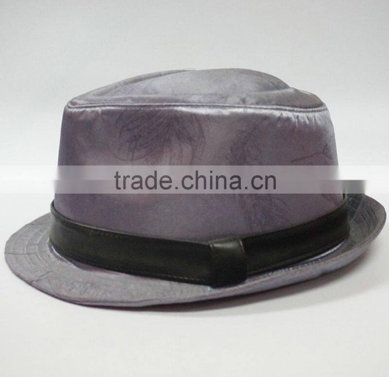 Dongguan factory custom distressed PU fedora hat
