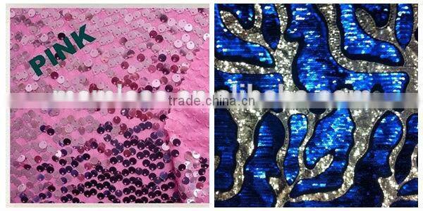 2015 popular new design stretch sequin lace
