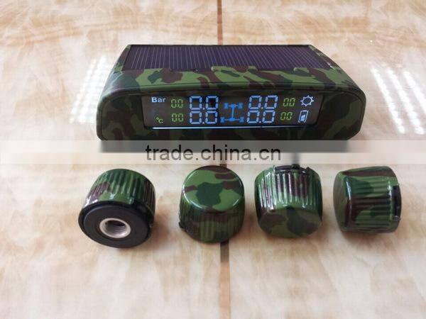 Good Performance Solar Wireless Car TPMS Tire Pressure Monitor System with USB slot