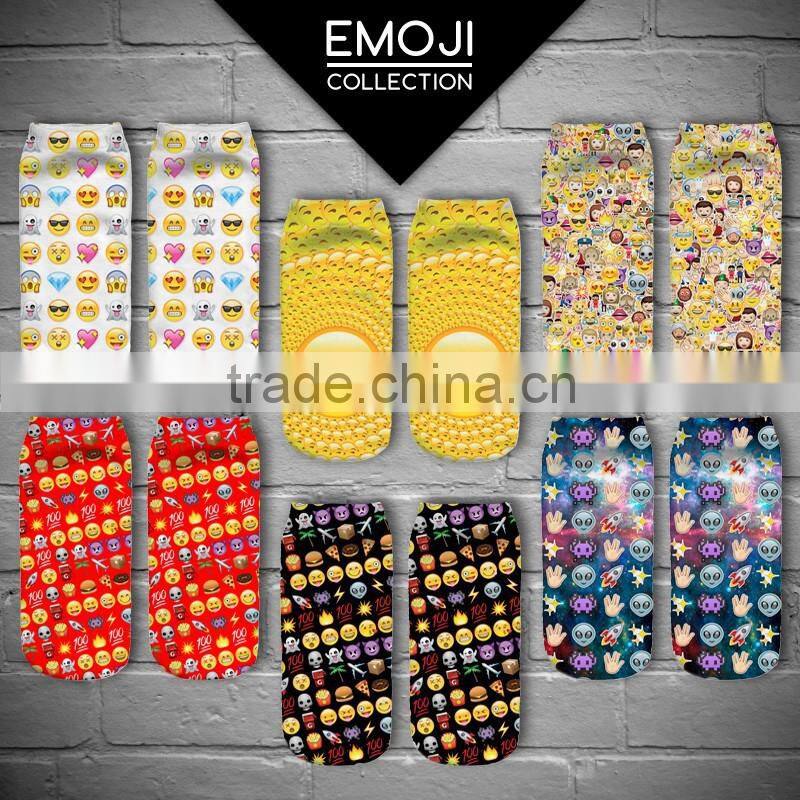 fashion popupar socks high quality 3d digital full print colorful ankle socks sports unisex custom hot sale stretch spandex