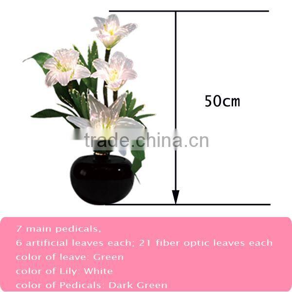 LED fiber optic color change lily flower lamp