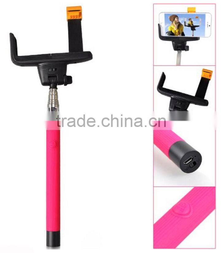 Extendable Selfie Handheld Stick Monopod with Adjustable Phone Holder and Bluetooth Wireless Remote Shutter