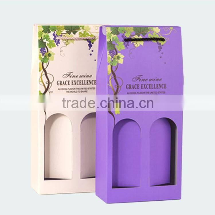 Nice wine gift box paper cardboard wine packaging customized elegant corrugated printed paper wine box packaging