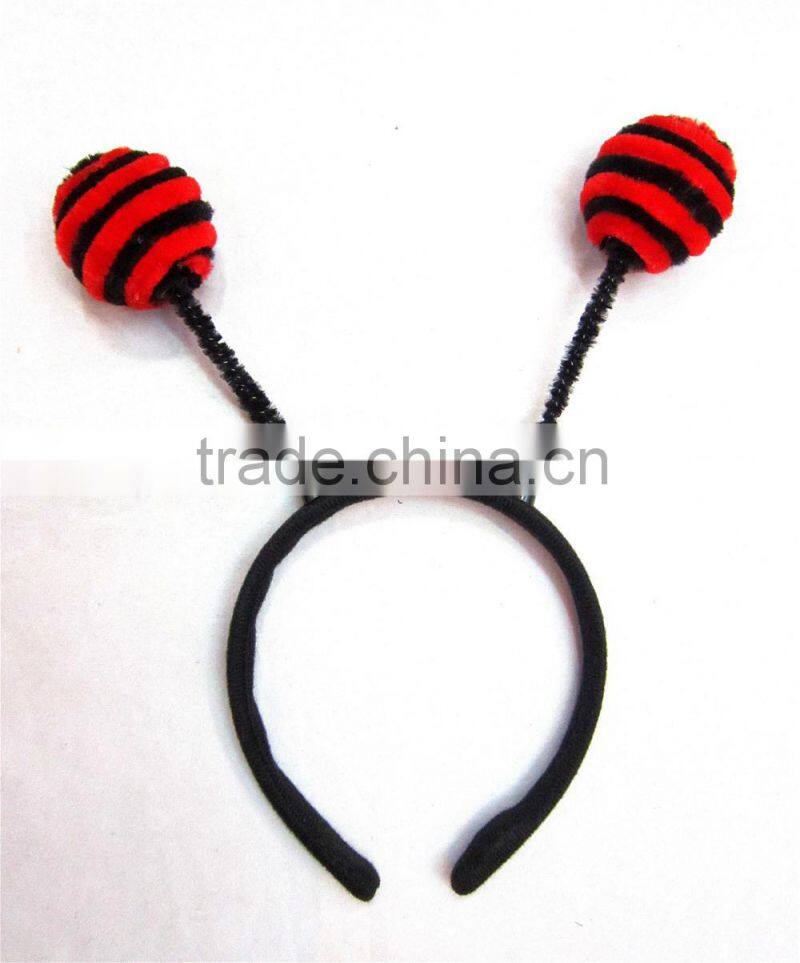Black red beetle ladybug headband ladybird head poppers fancy dress costume accessory