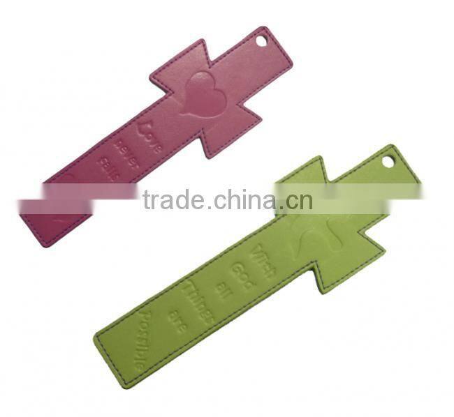 Custom Shape Leather Bookmark with trim