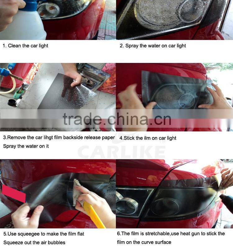 12"x394" New Arrival High Grade Glitter Light Black Car Headlight Wrap Film