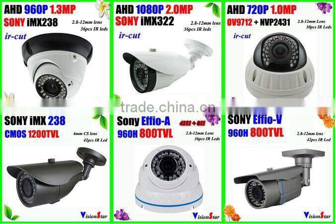 Hidden sony camera 30pcs ir leds 25m ir distance 1/3" sony 960h CCD 800TVL indoor security dome camera