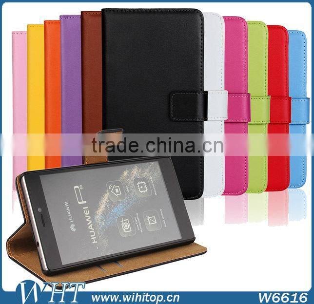 Leather Card Slot Flip Cover with Stand for Huawei Ascend P8 Case