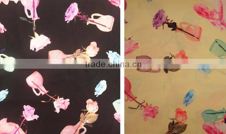 High quality perfume bottle printing polyester chiffon fabric