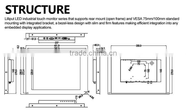 New 15" Industrial Touch Monitor Open frame design