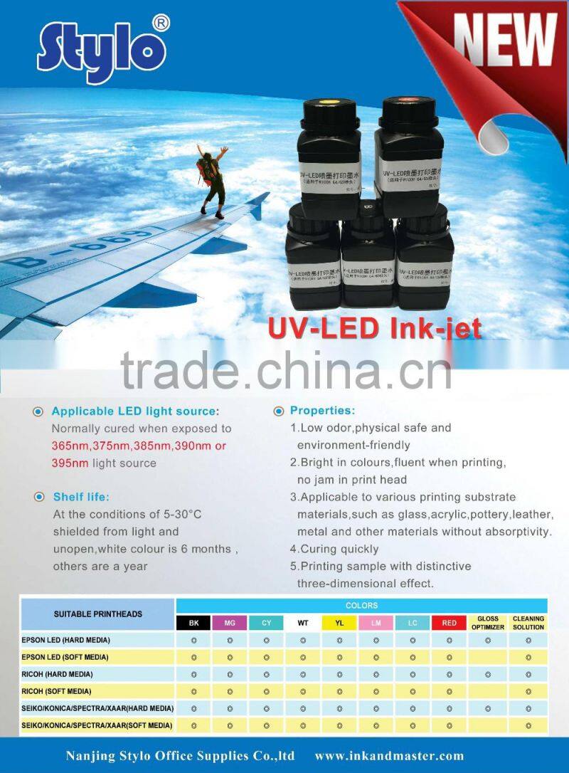 Compatible UV LED Ink-jet printer ink for RICOH-LED