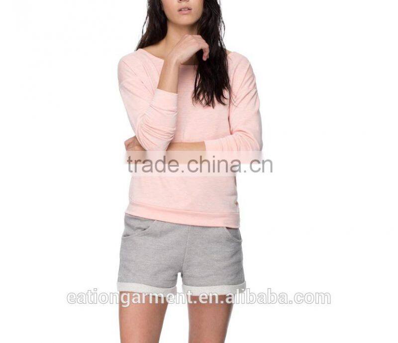 2016 OEM women's cotton spandex long sleeve t shirt