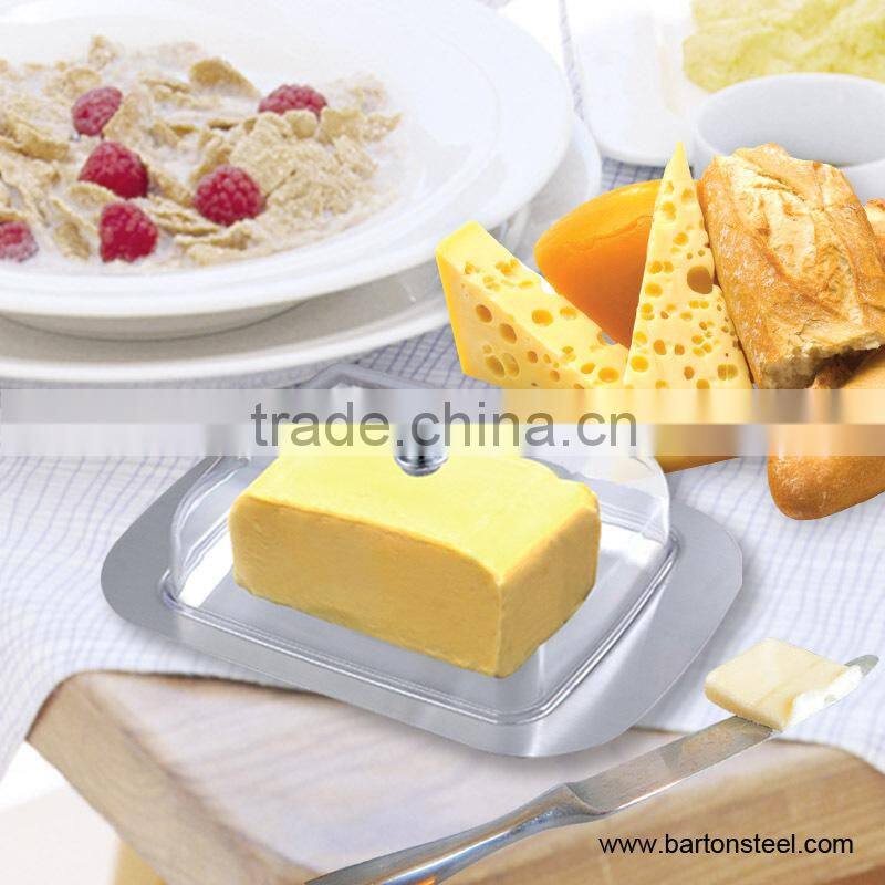 Stainless Steel Plastic Lid and Butter Dish