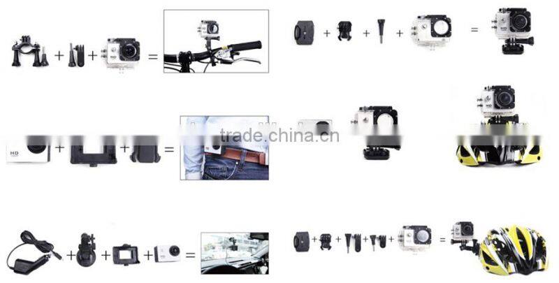 12.0 Megapixels 4K Action Camera Wi-Fi Remote Control sport camera with 170 HD wide-angle lens and support TF card up to 32