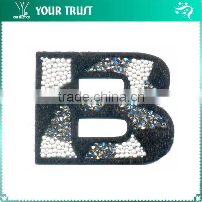 Hot Pink Metal Grommet U Iron-on Alphabet Letter Applique Patch