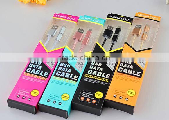 2016 new high quality micro braided usb data cable for iphone/samsung