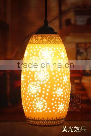 Vintage LED Pendant Light Blue White Porcelain Ceramic Loft Coffee Bar Restaurant Kitchen Lights